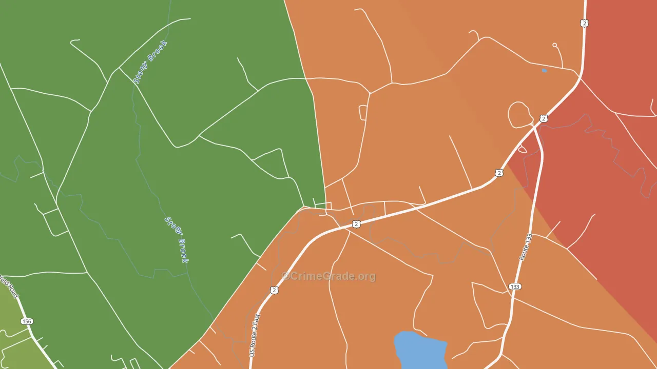 East Wilton, ME Map of Burglary Rates