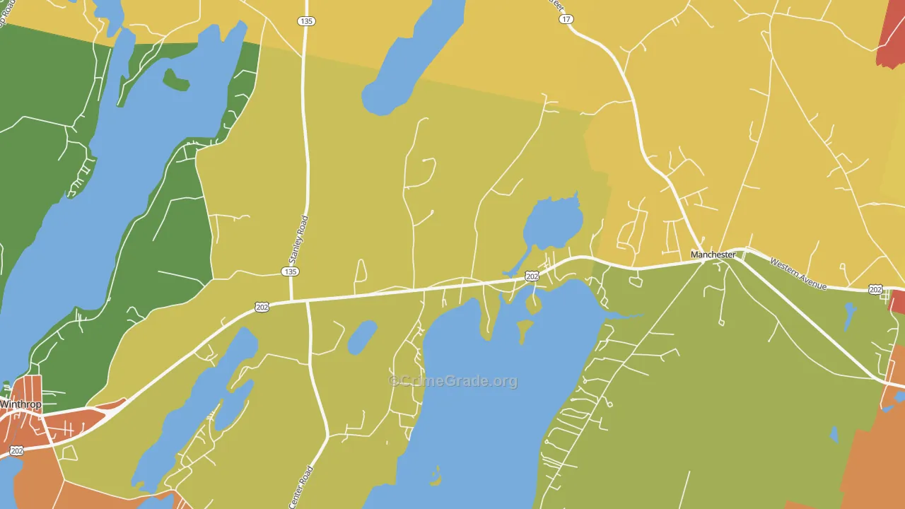 East Winthrop, ME Map of Burglary Rates