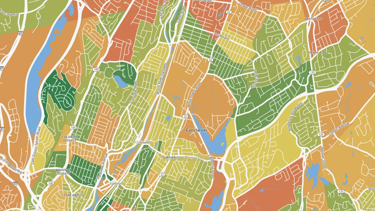 Eastchester, NY Map of Burglary Rates