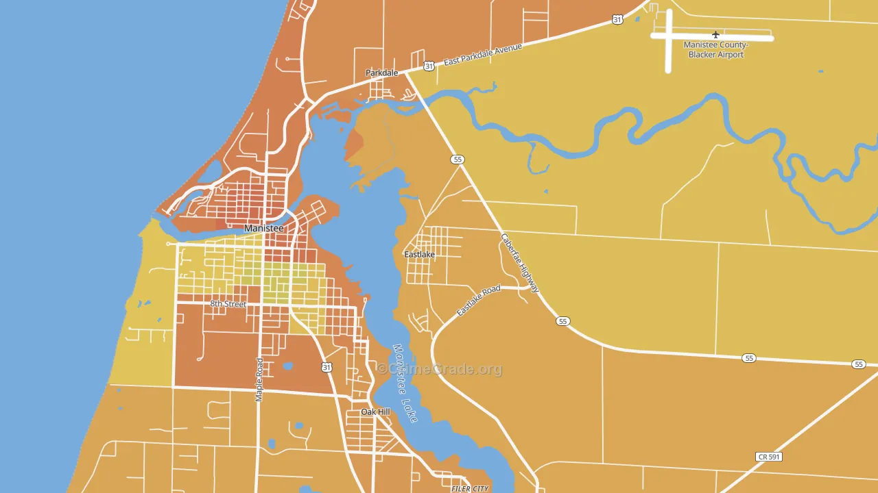 Eastlake, MI Map of Burglary Rates