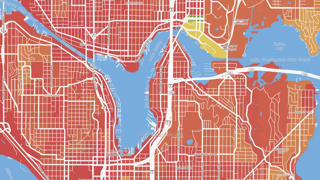 Eastlake, Seattle, WA Map of Burglary Rates