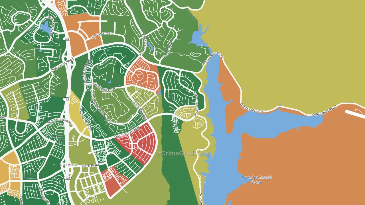 Eastlake Vistas, Chula Vista, CA Map of Burglary Rates