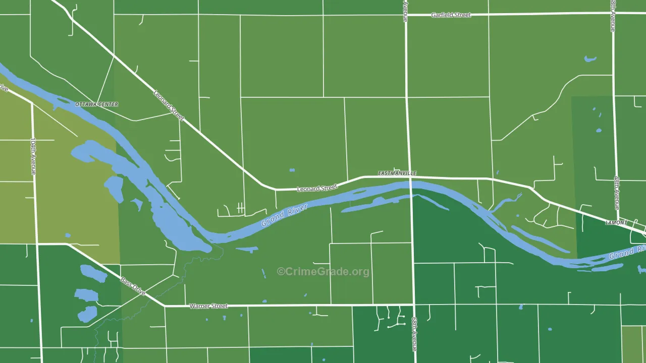 Eastmanville, MI Map of Burglary Rates