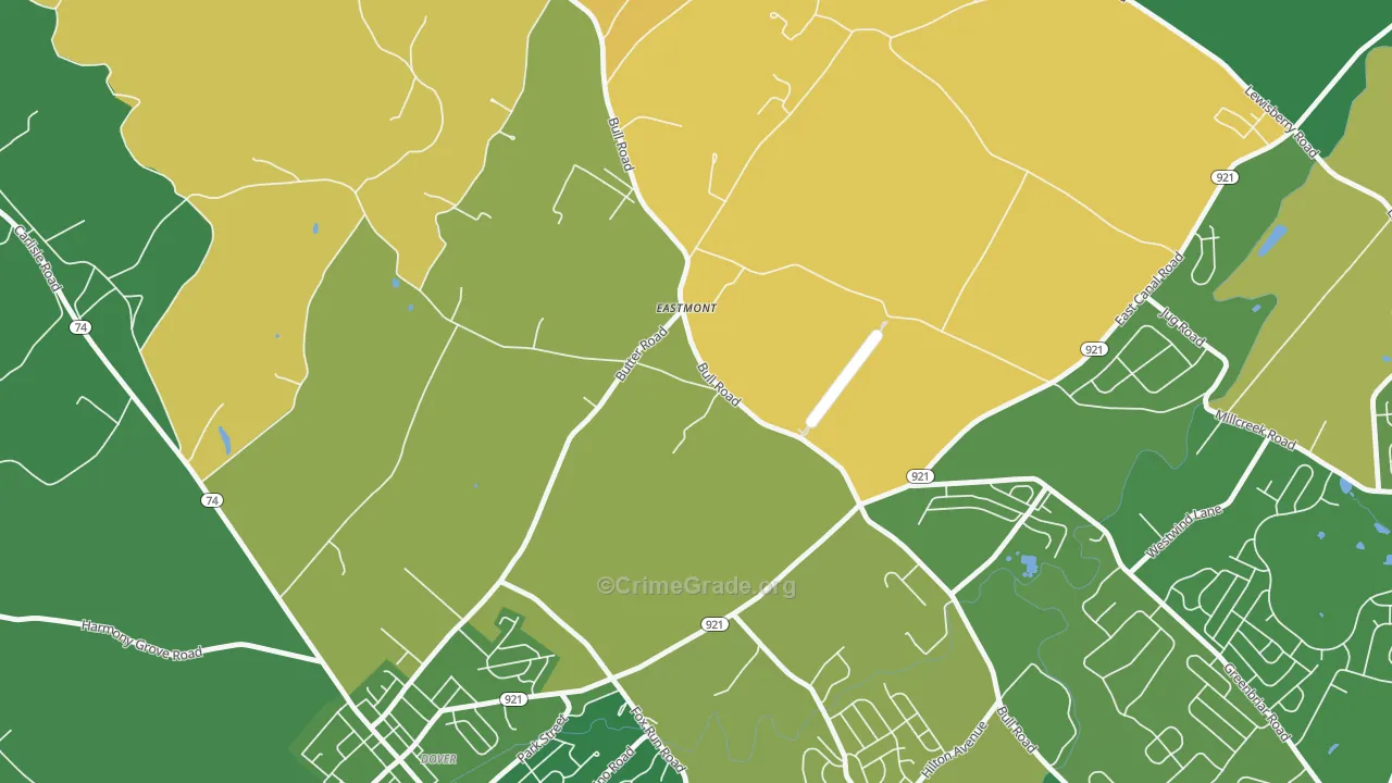 Eastmont, PA Map of Burglary Rates