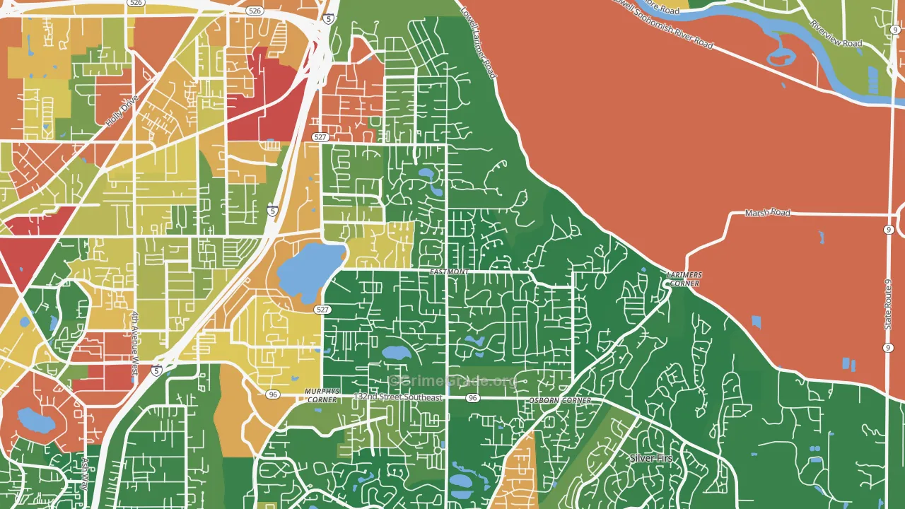 Eastmont, WA Map of Burglary Rates