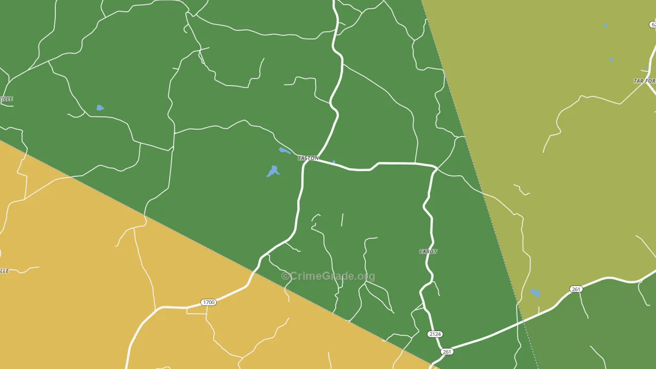 Easton, KY Map of Burglary Rates