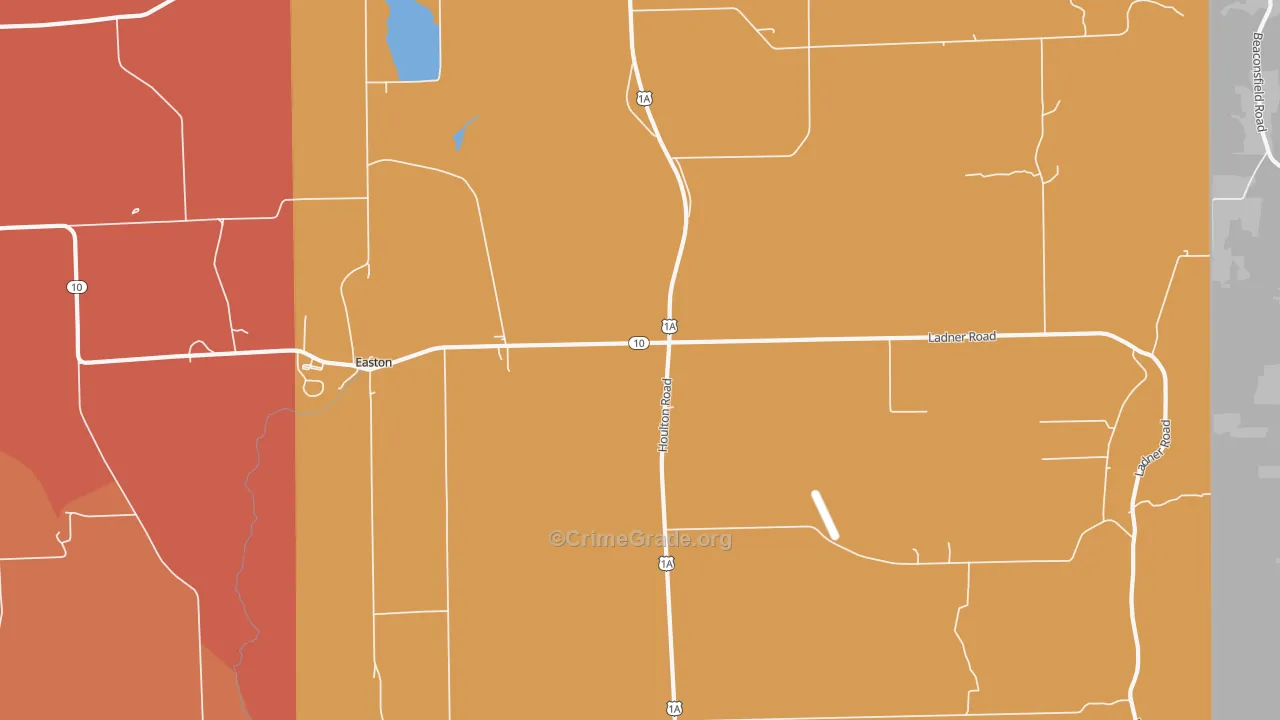 Easton, ME Map of Burglary Rates