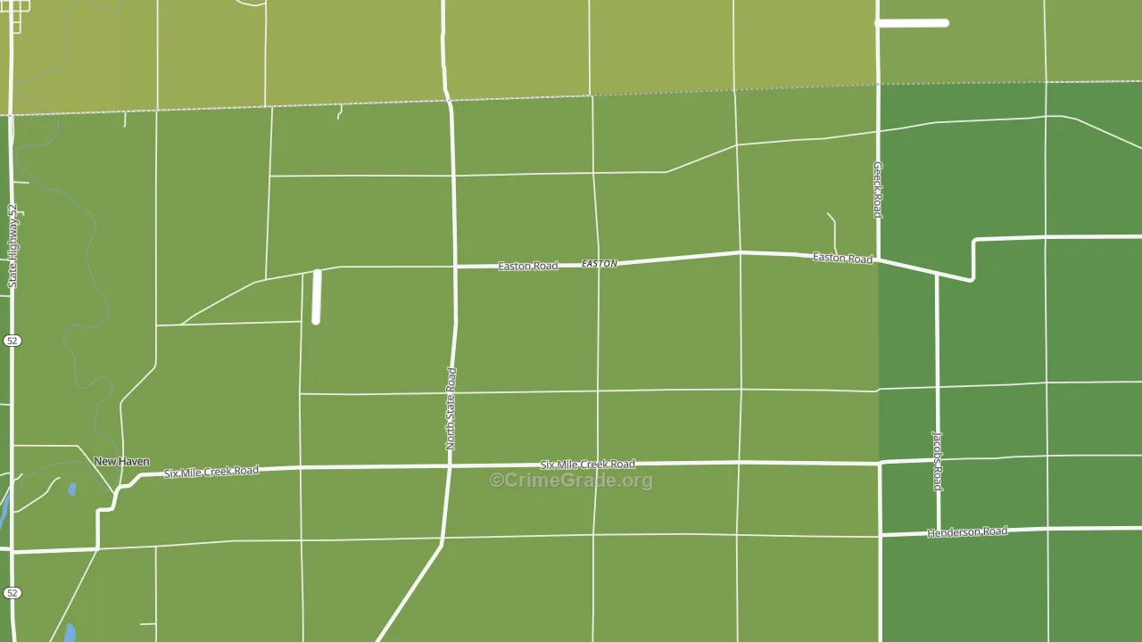 Easton, MI Map of Burglary Rates