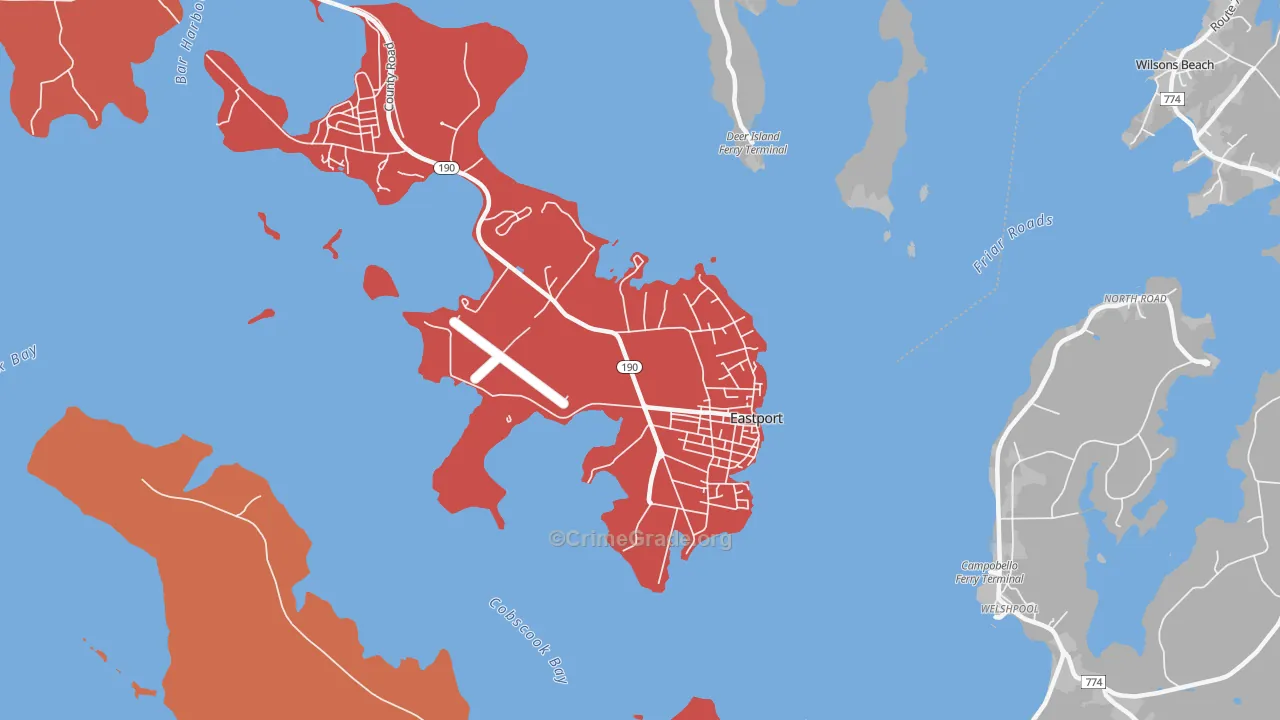 Eastport, ME Map of Burglary Rates