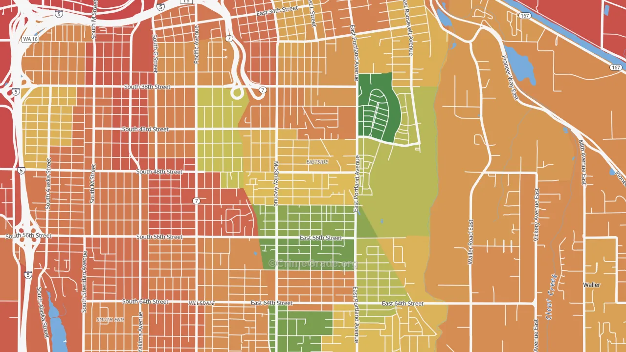 Eastside Enact, Tacoma, WA Map of Burglary Rates