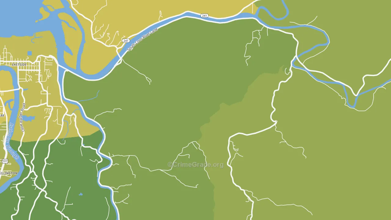 Eastside, OR Map of Burglary Rates