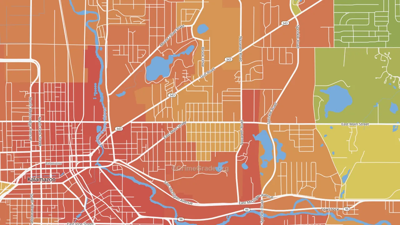 Eastwood, MI Map of Burglary Rates