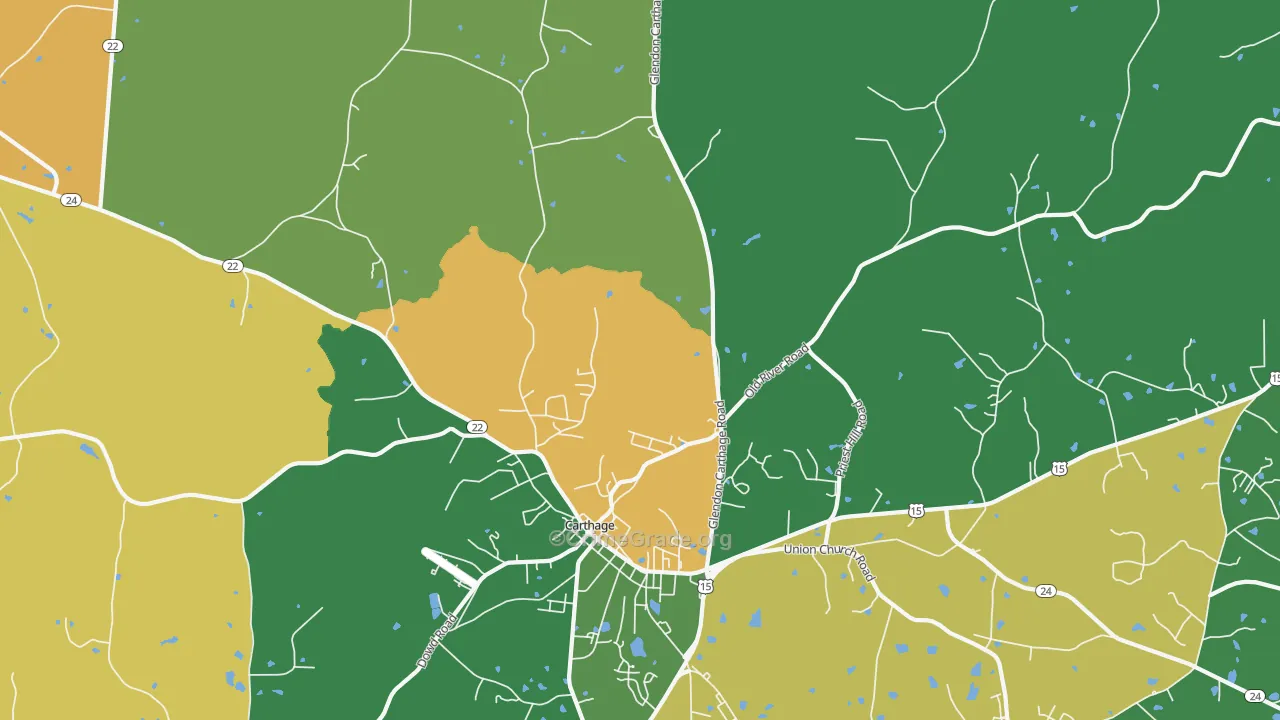 Eastwood, NC Map of Burglary Rates