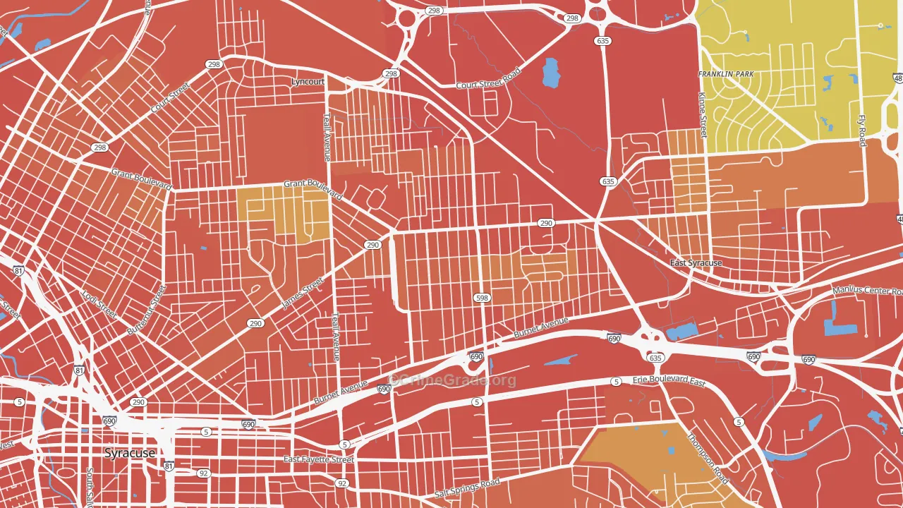 Eastwood, Syracuse, NY Map of Burglary Rates