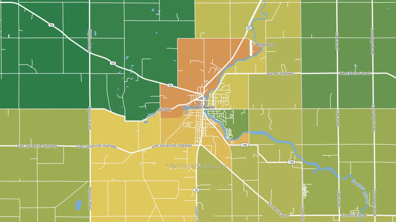 Eaton Rapids, MI Map of Burglary Rates
