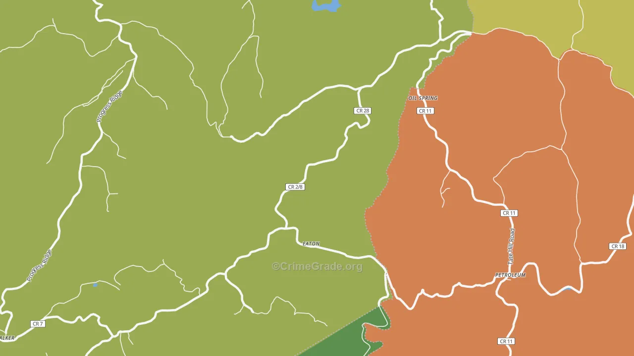 Eaton, WV Map of Burglary Rates
