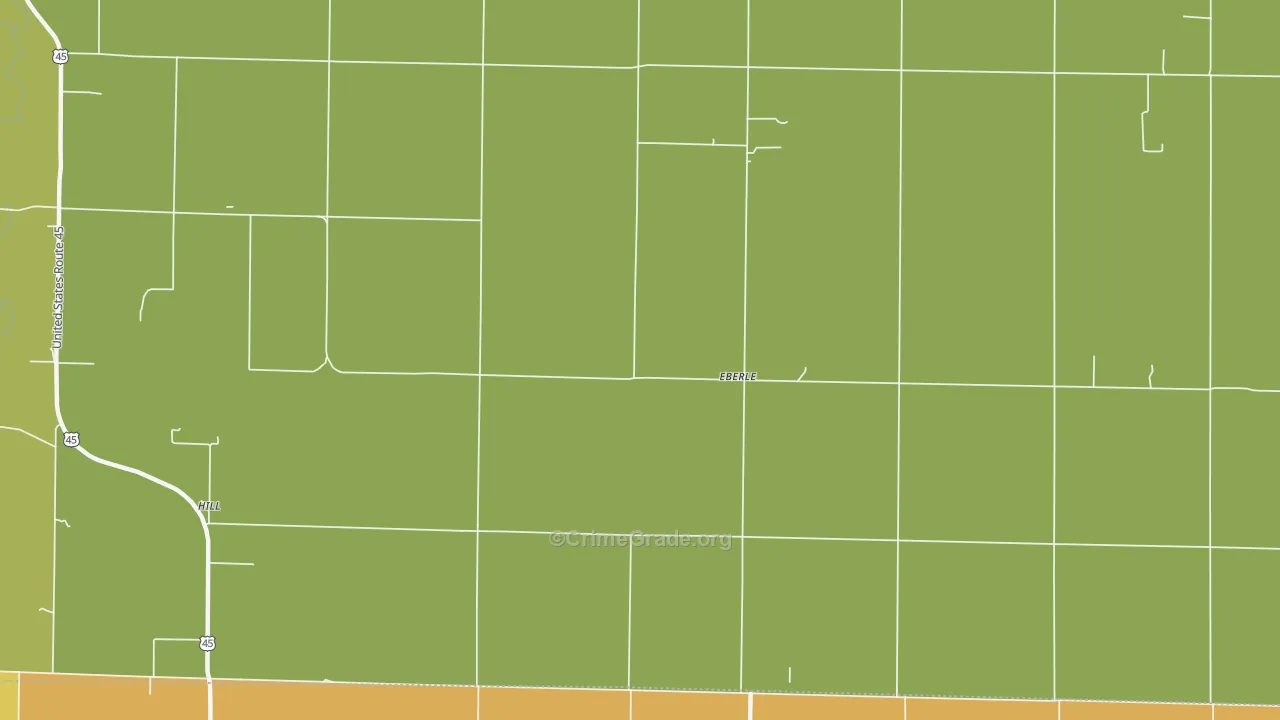 Eberle, IL Map of Burglary Rates