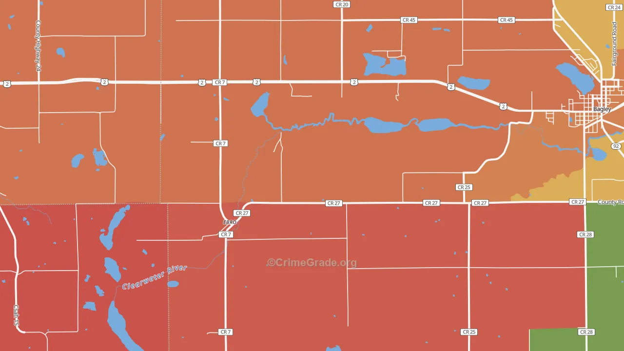 Ebro, MN Map of Burglary Rates