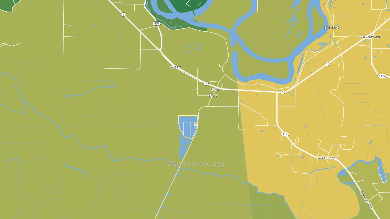 Echo, LA Map of Burglary Rates