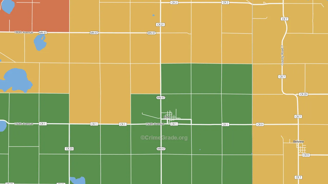 Echo, MN Map of Burglary Rates