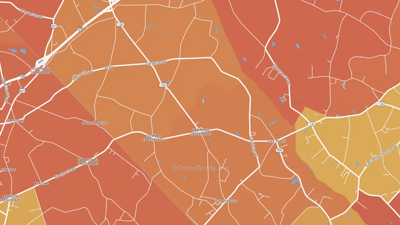 Echo, NC Map of Burglary Rates