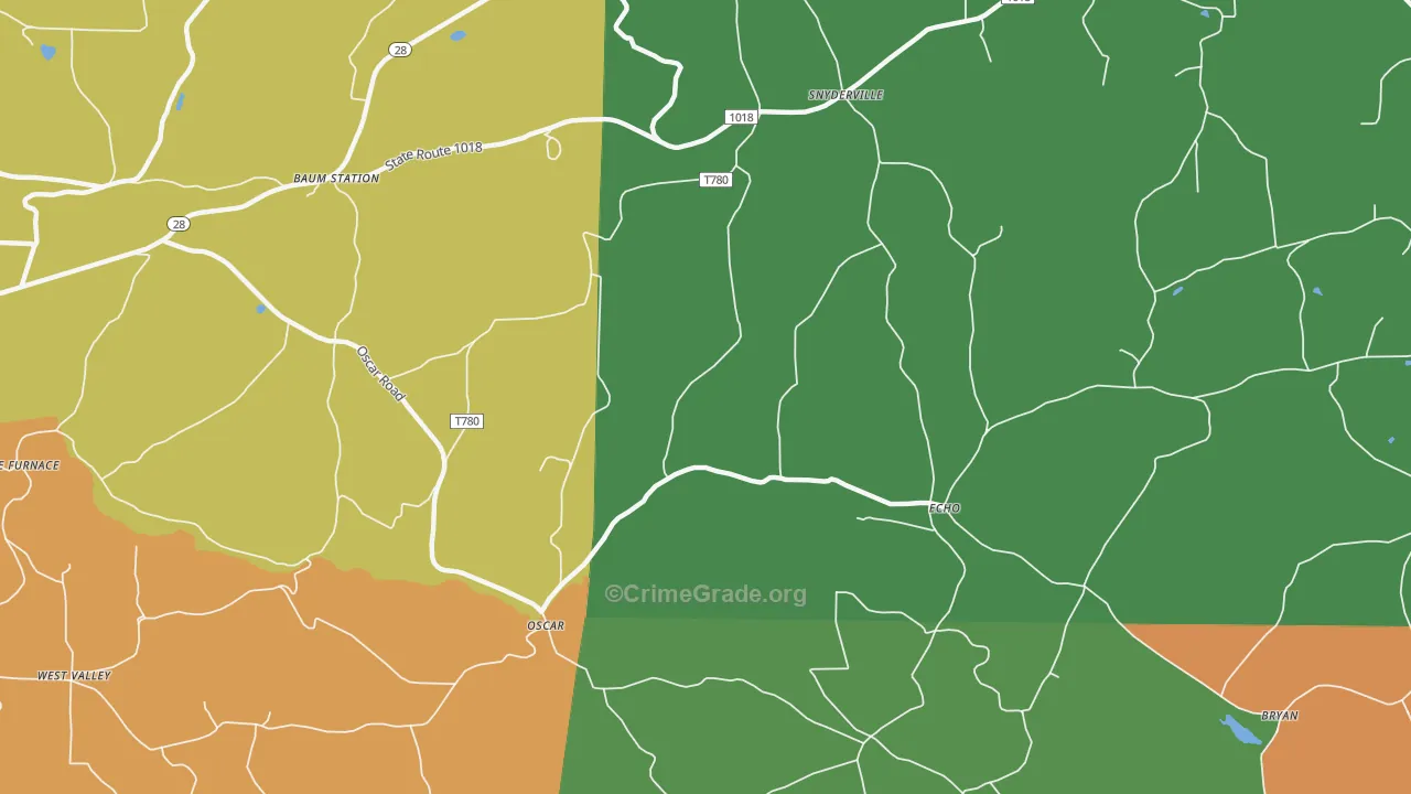 Echo, PA Map of Burglary Rates