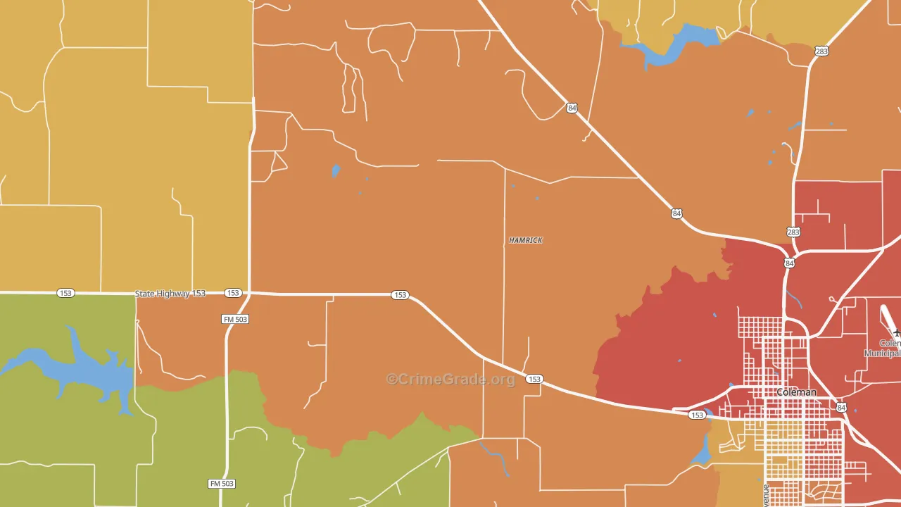 Echo, TX Map of Burglary Rates