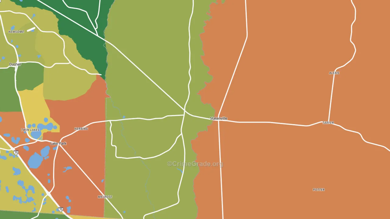 Echols County, GA Map of Burglary Rates