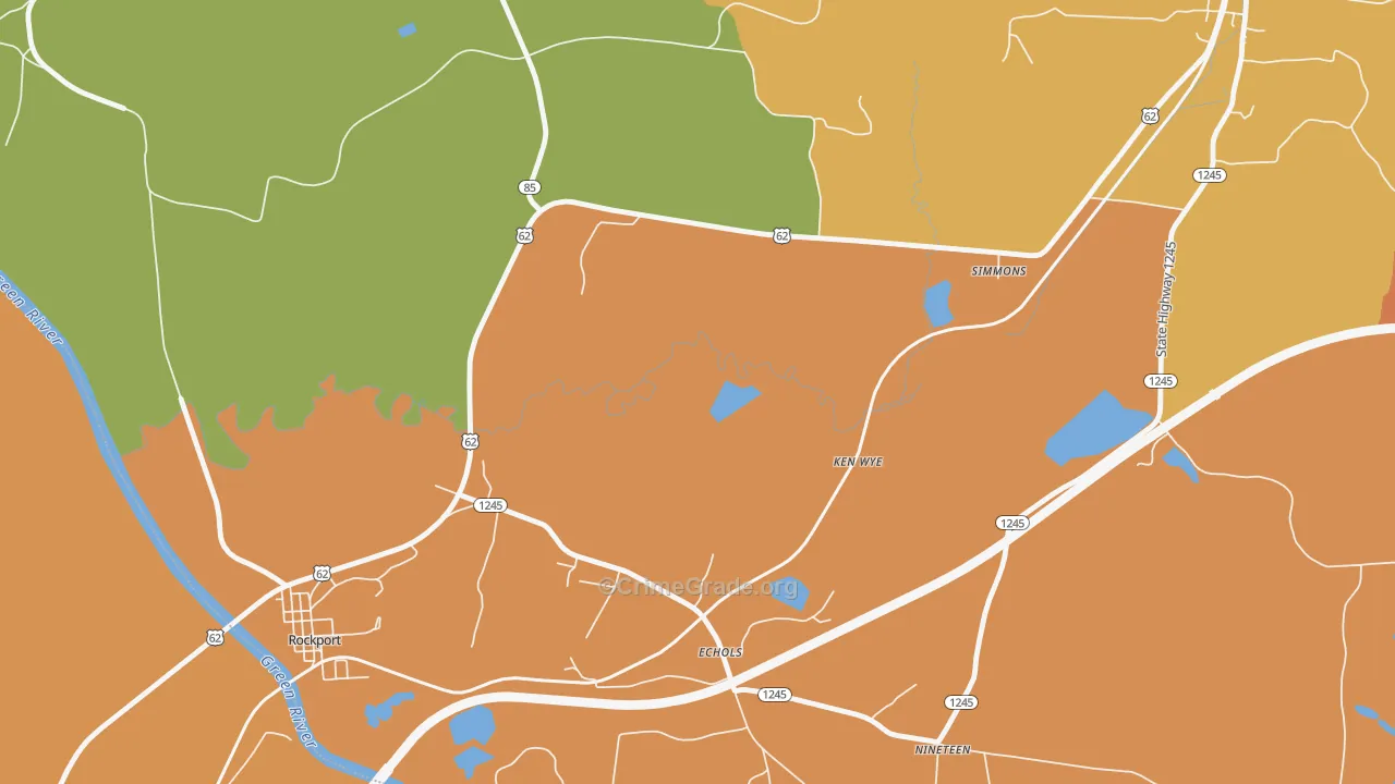Echols, KY Map of Burglary Rates