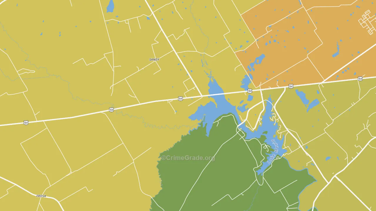 Echols, TX Map of Burglary Rates