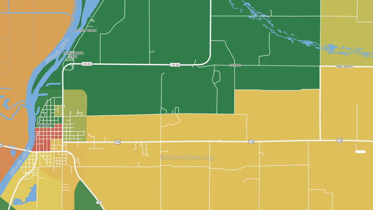 Eckard, IL Map of Burglary Rates