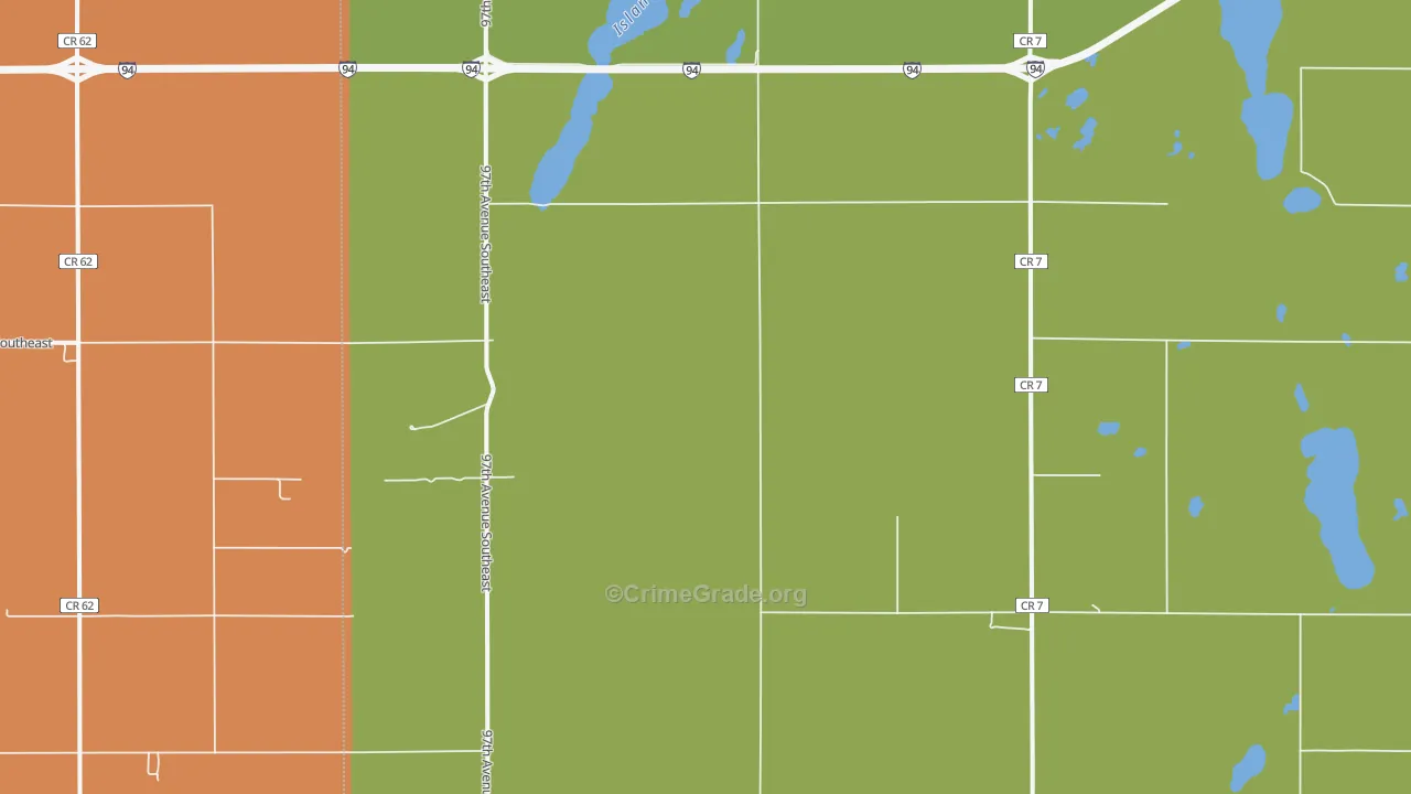 Eckelson, ND Map of Burglary Rates