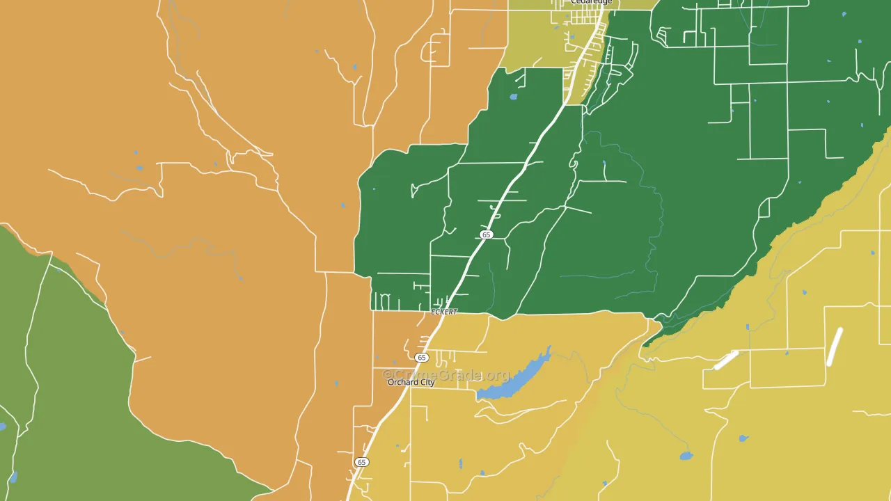 Eckert, CO Map of Burglary Rates