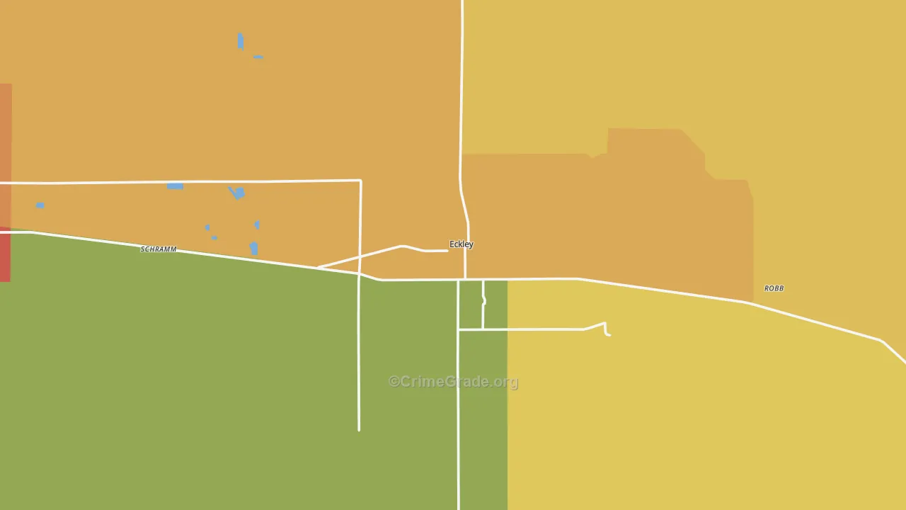 Eckley, CO Map of Burglary Rates