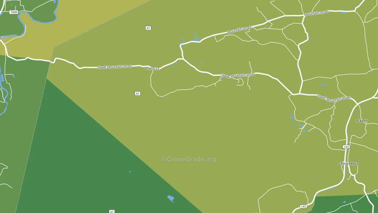 Eckville, PA Map of Burglary Rates