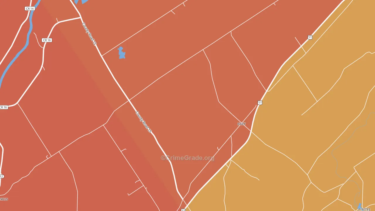Eddy, NY Map of Burglary Rates
