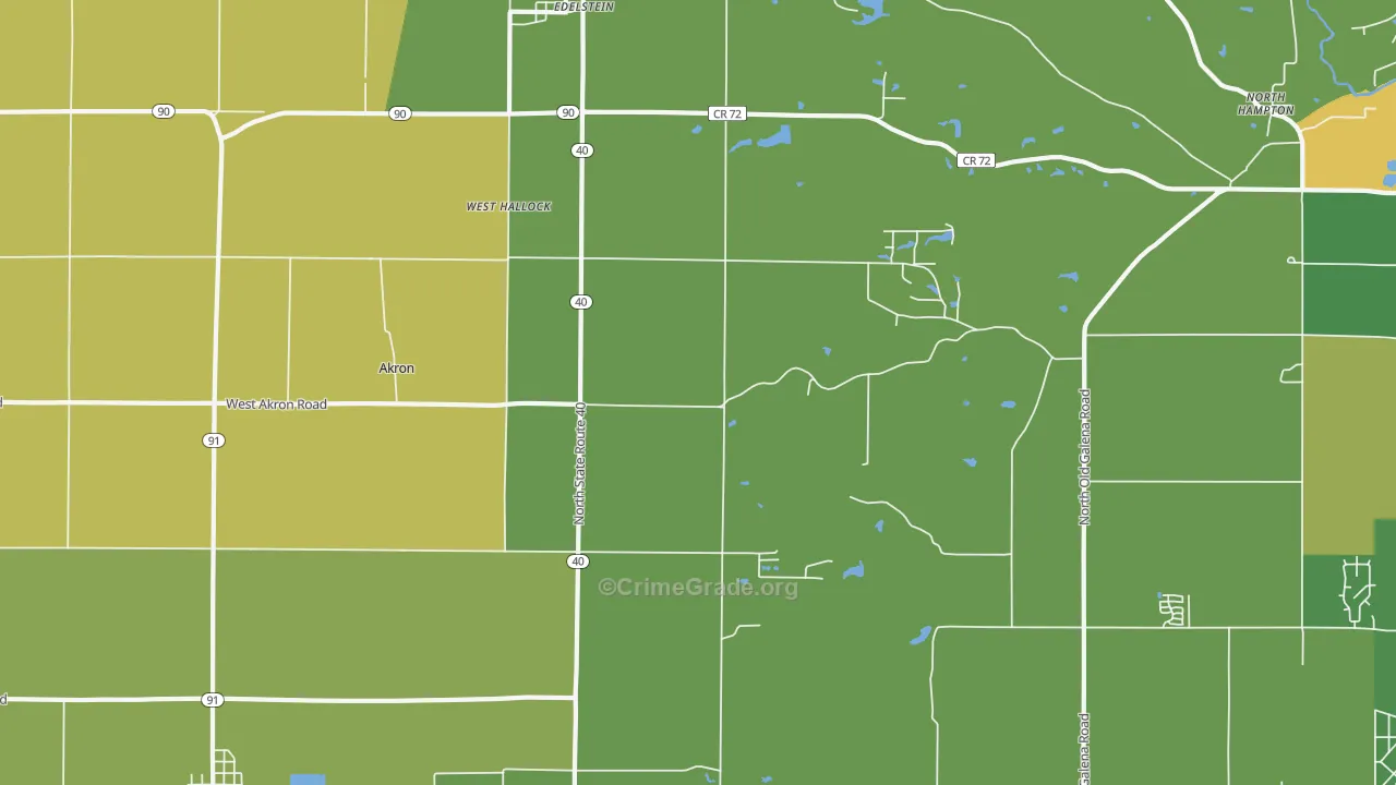 Edelstein, IL Map of Burglary Rates