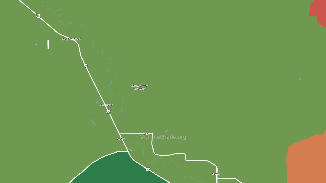 Eden, AZ Map of Burglary Rates