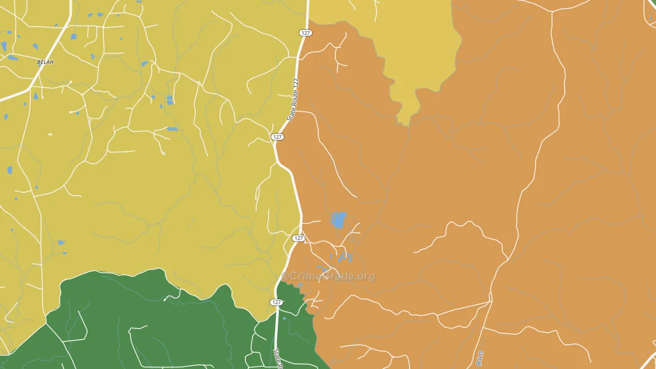 Eden, LA Map of Burglary Rates