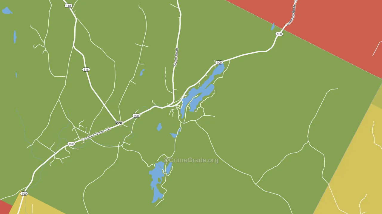 Eden Mills, VT Map of Burglary Rates