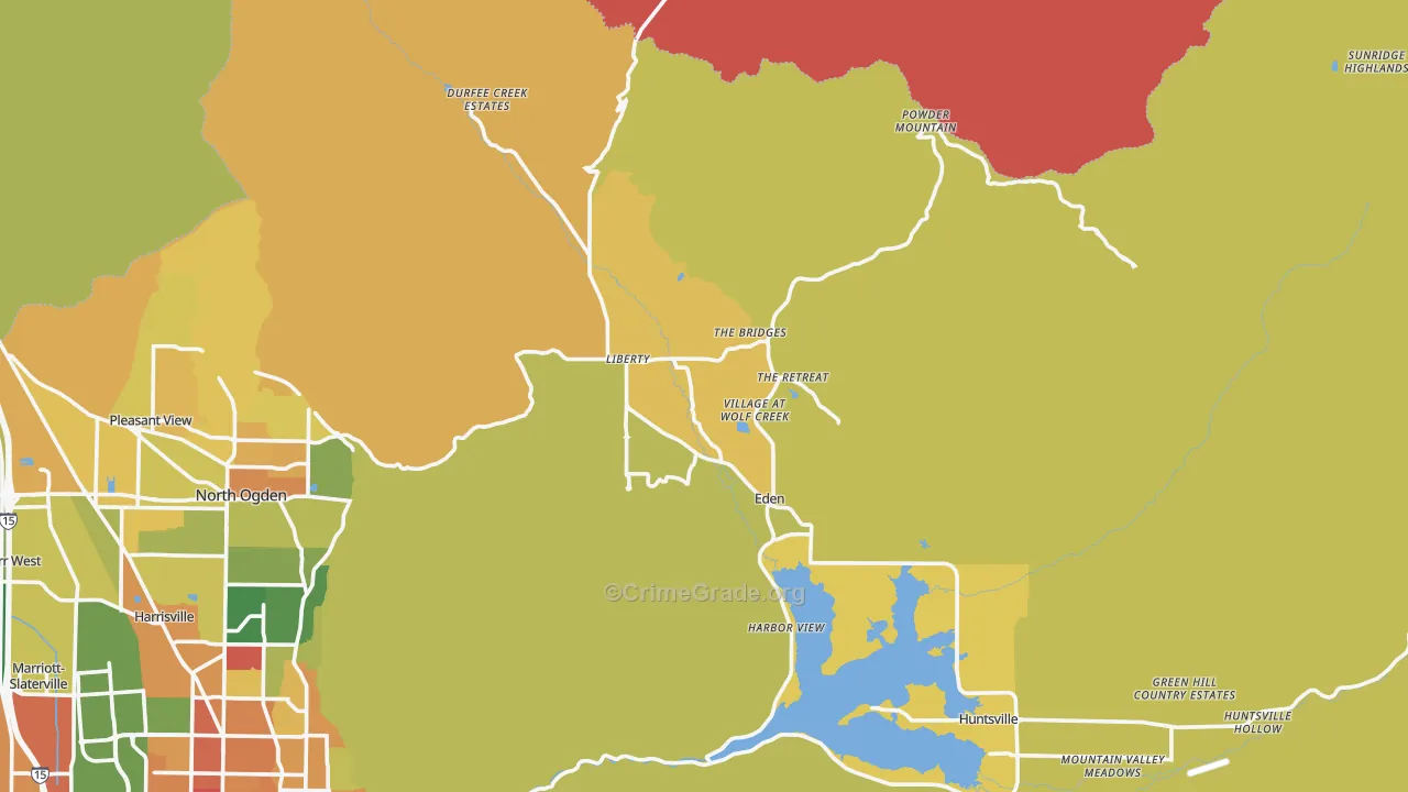 Eden, UT Map of Burglary Rates