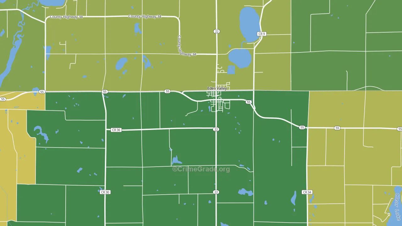 Eden Valley, MN Map of Burglary Rates