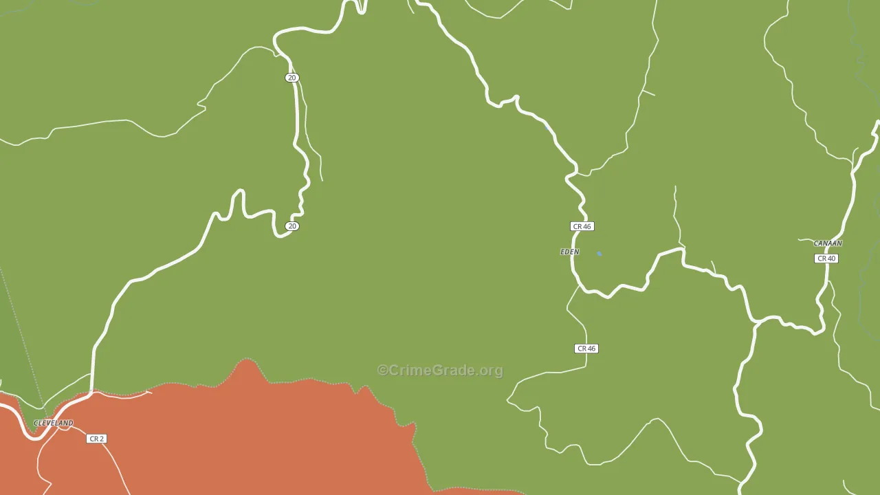 Eden, WV Map of Burglary Rates