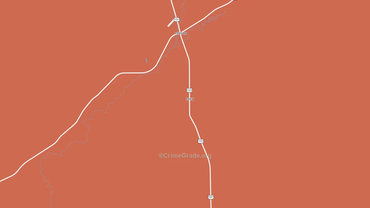 Eden, WY Map of Burglary Rates
