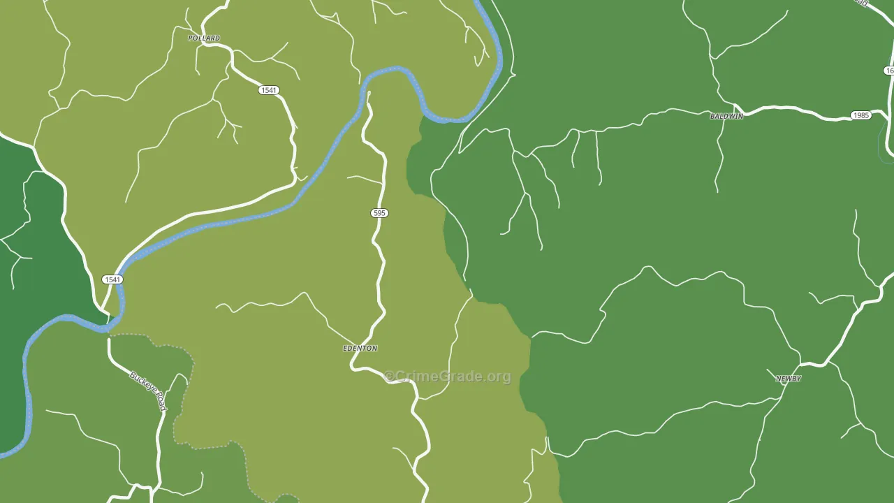 Edenton, KY Map of Burglary Rates