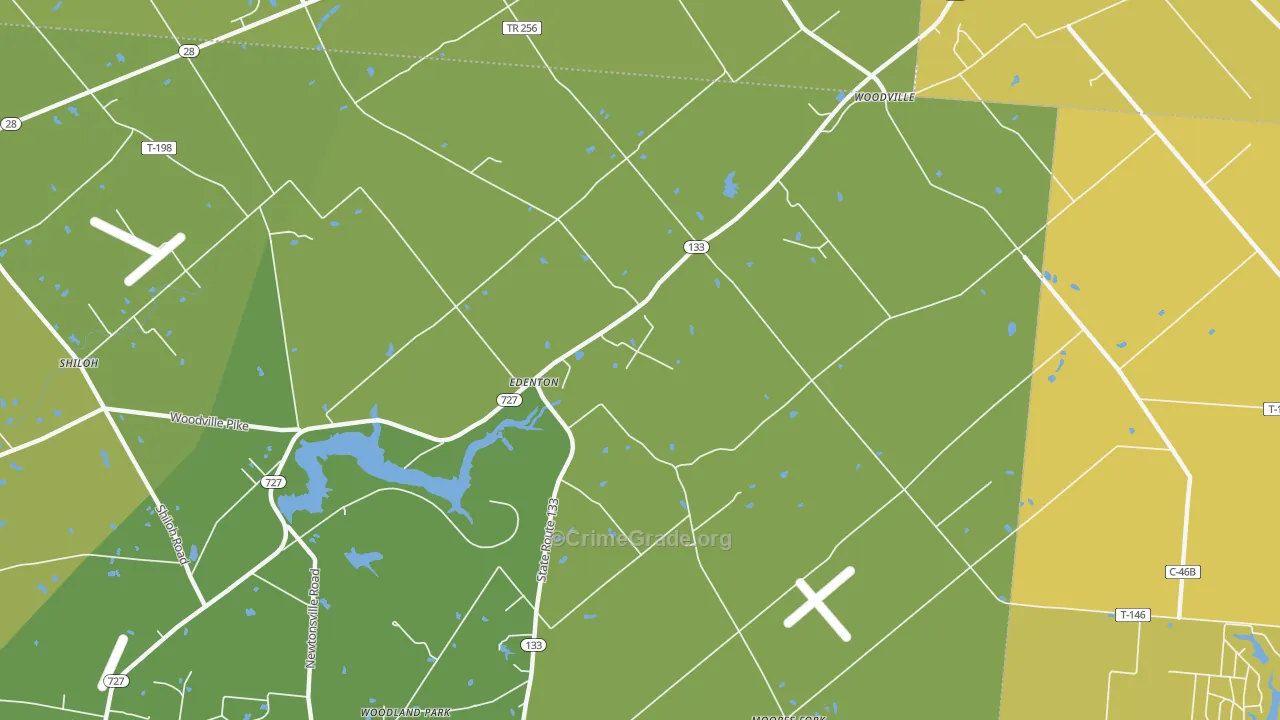 Edenton, OH Map of Burglary Rates