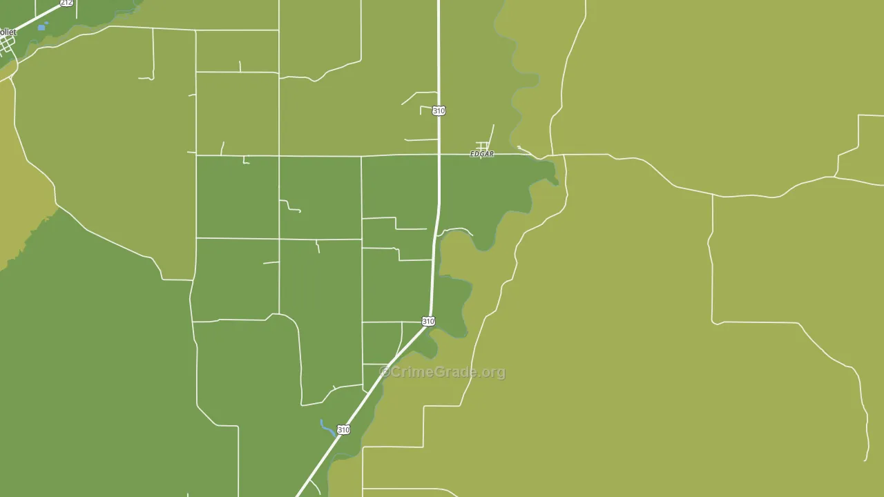 Edgar, MT Map of Burglary Rates