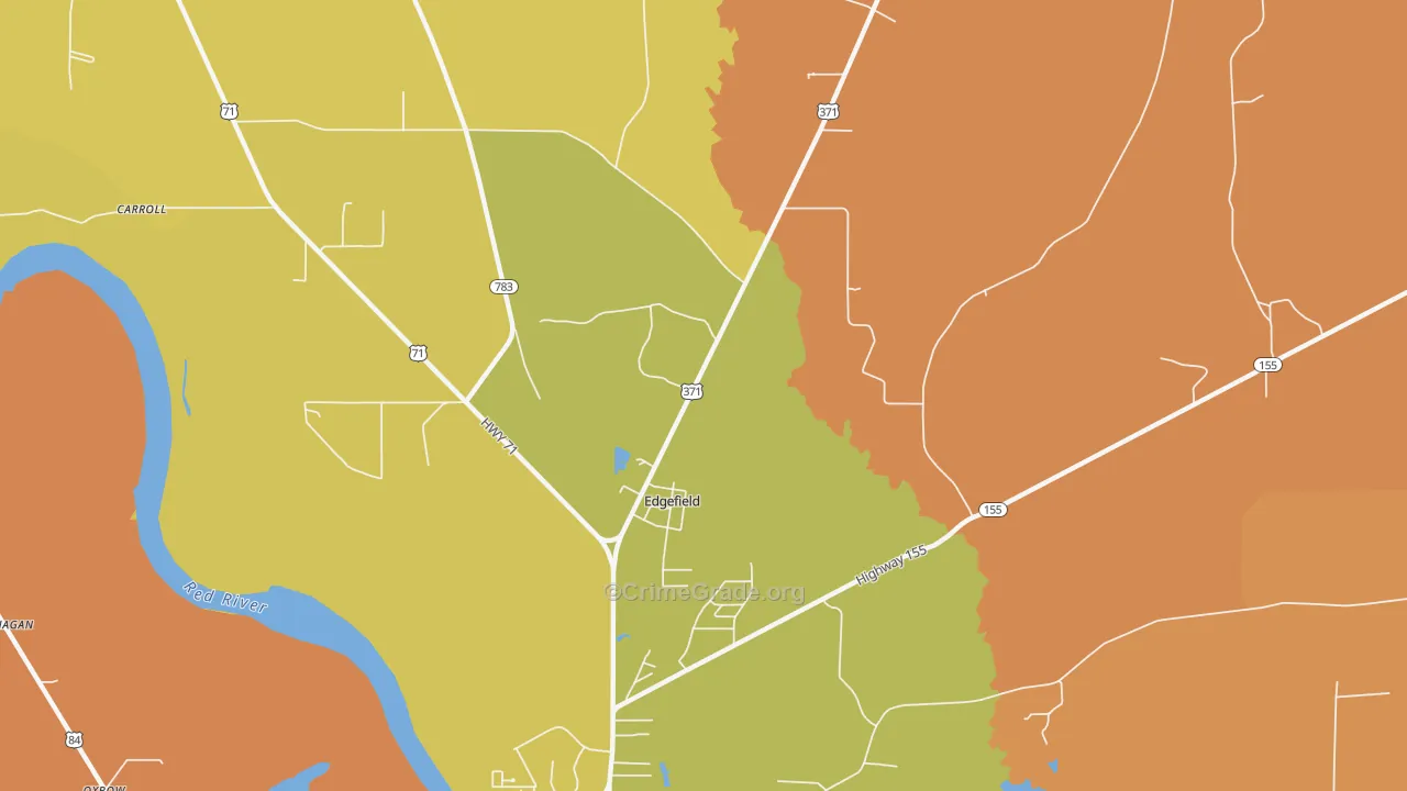Edgefield, LA Map of Burglary Rates