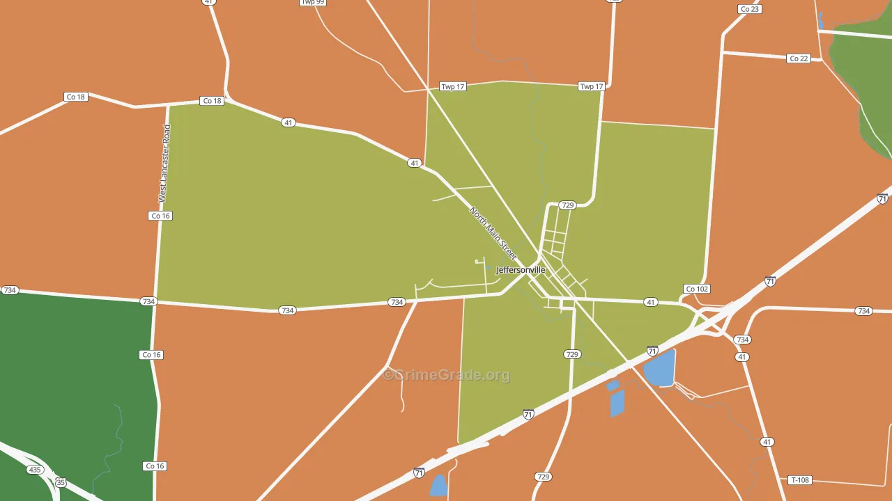 Edgefield, OH Map of Burglary Rates