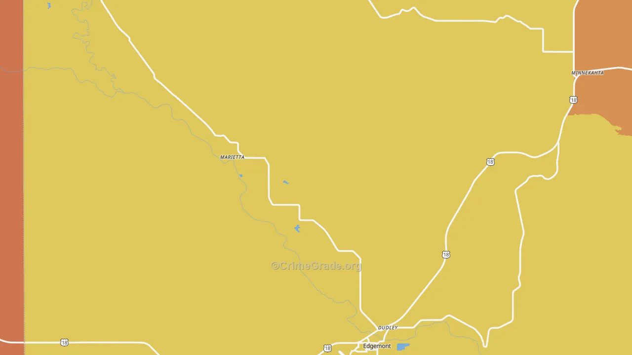 Edgemont, SD Map of Burglary Rates